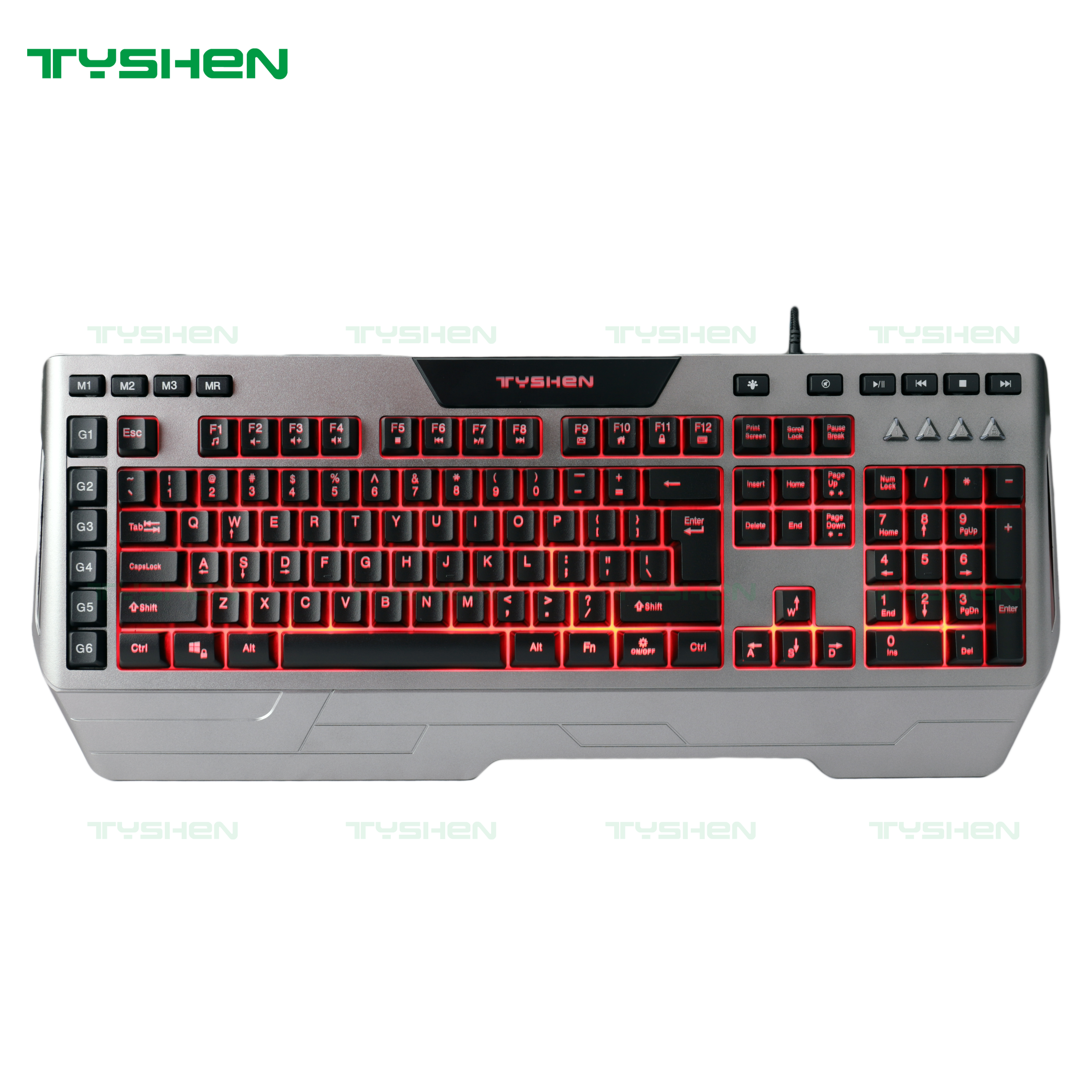 RGB Gaming Keyboard with Volume Control,3 Grop of 6 Keys,total 18 Keys Programmable
