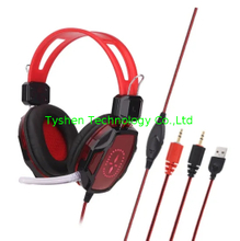 Computer Gaming Headset, With LED Lighting, With Audio and USB Port