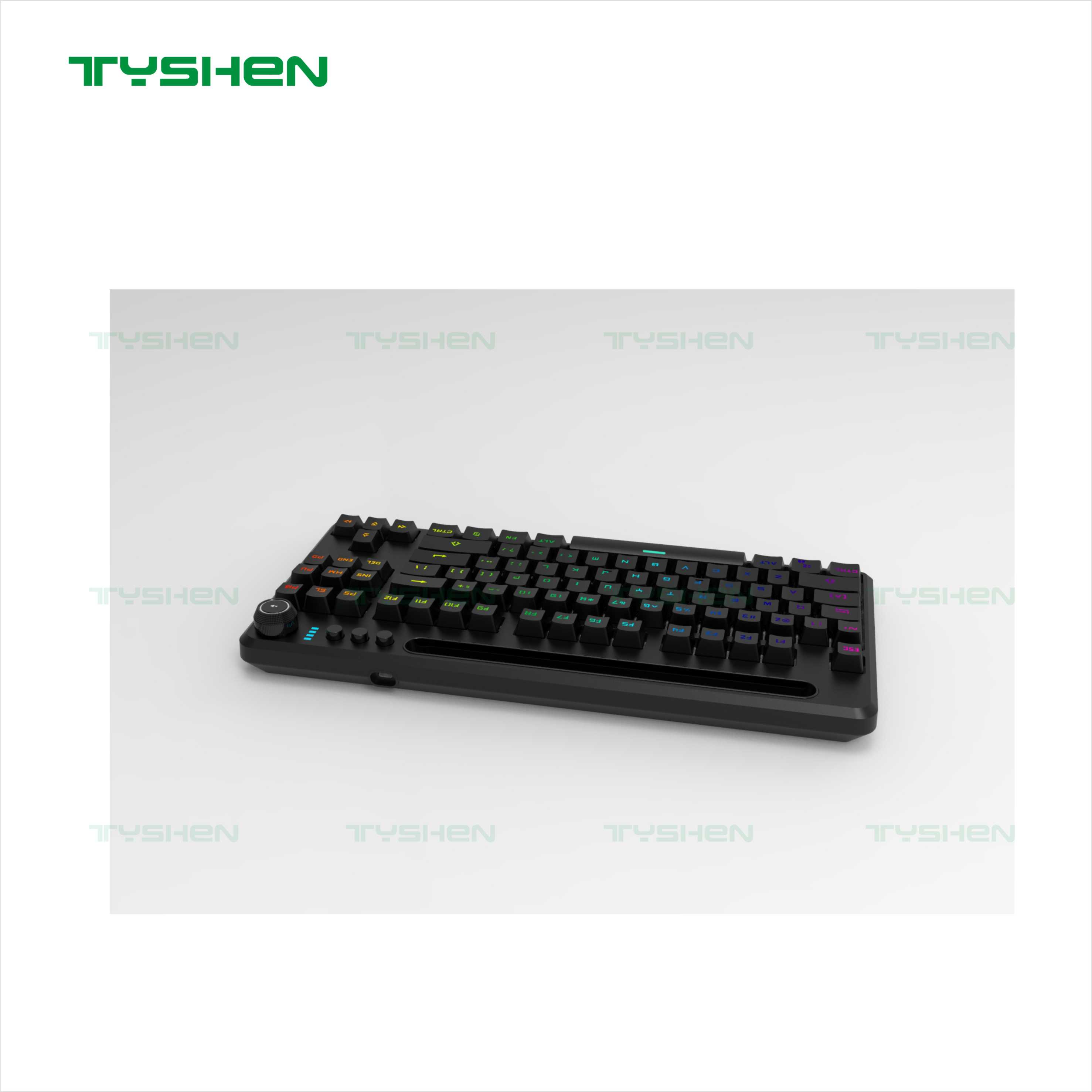 [New Keyboard] Mechanical Green Axis RGB Luminous Game Keyboard Tea Axis 87 Keys Wired Office USB Keyboard