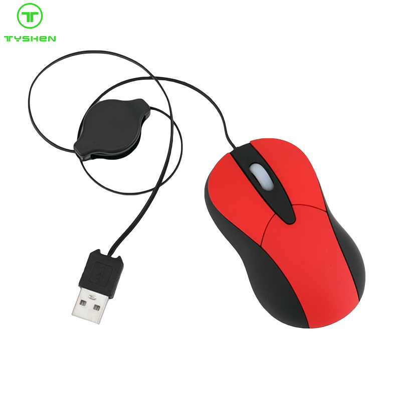 Computer Mini Size Mouse with Retractable Cable,Quality Model