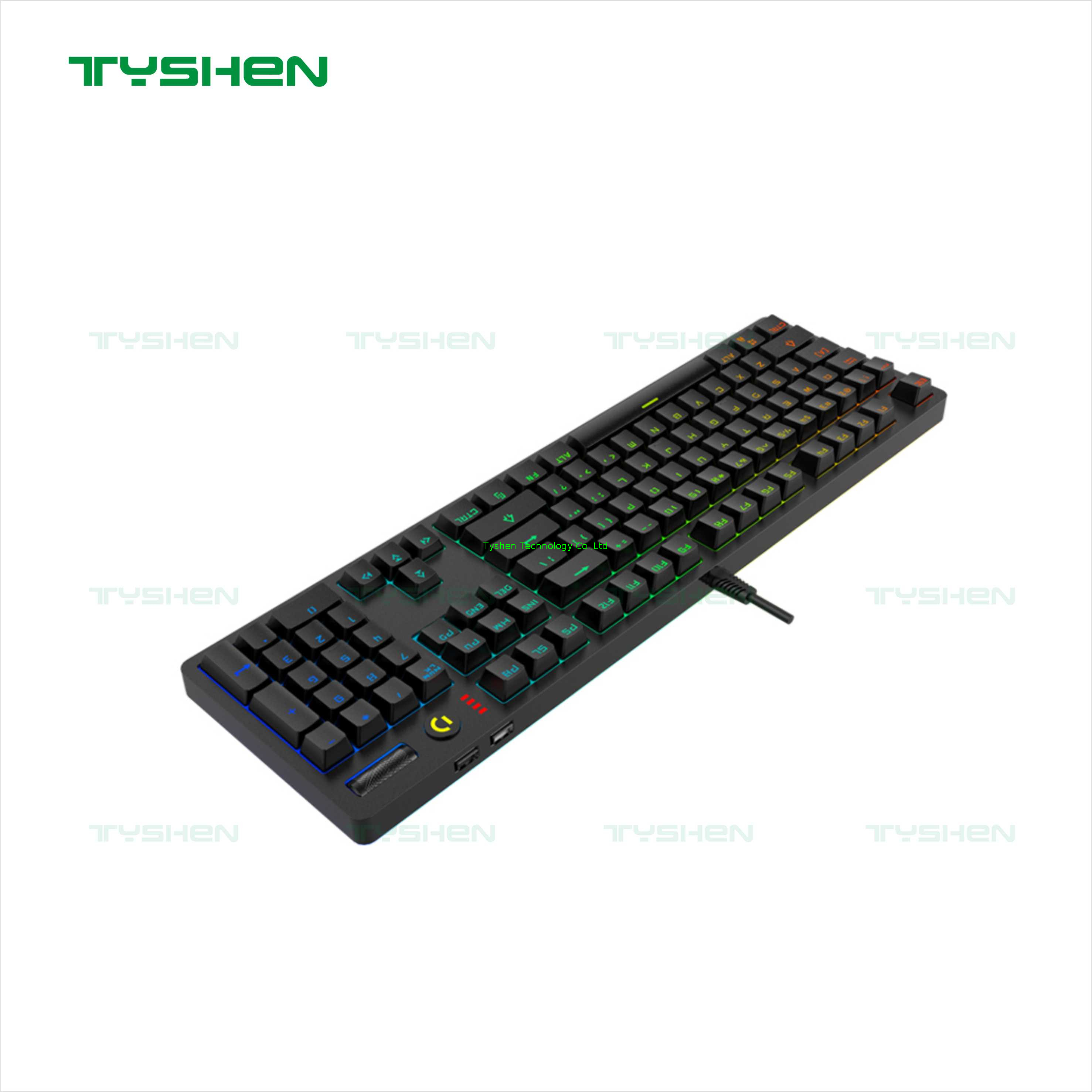 Green Axis Dust - Proof Competition Full - Key Non - Impact 104 Key Pluggable Axis True Mechanical RGB Game Keyboard