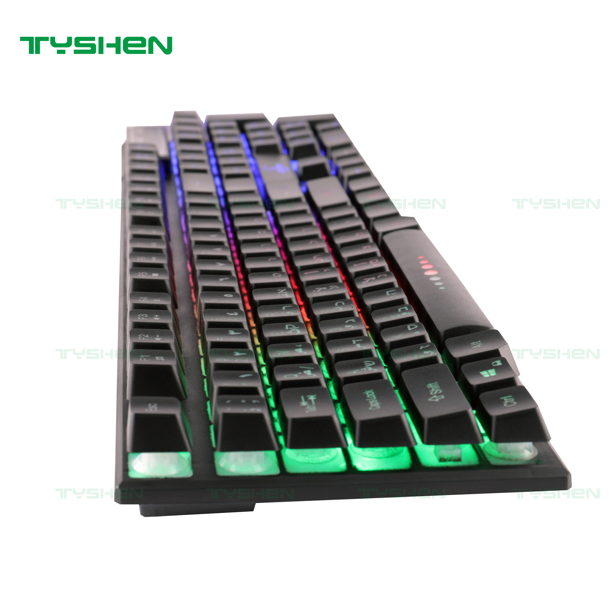 One Color Rainbow Gaming Keyboard,Lightness Adjustable,with Win Lock Key, and Full Lock Key