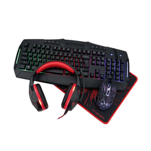 RGB Gaming Keyboard Mouse Combos and Headphone mouse pad Gamming Kit Combo OEM Wired Game Set USB Headset Gamer Combo