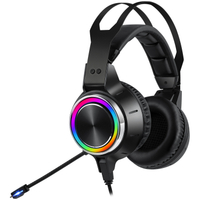 3.5 mm RGB Light Gaming Headset for PC Wired Gamer Headphone Stereo Sound Earphone with Mic and LED Light Smart Gamer Headband RoHS
