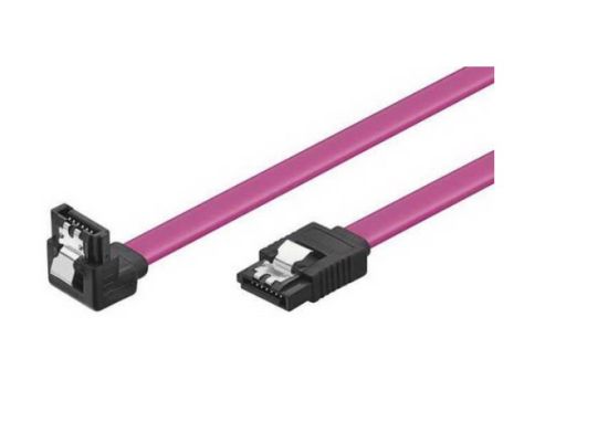 SATA Cable with Clip (7 Pin vertical to Straight plug)