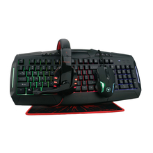 OEM USB 4 in 1 mouse keyboard headset combo gaming rgb led light backlit keyboards mouse pad gamer pc table best feeling combo