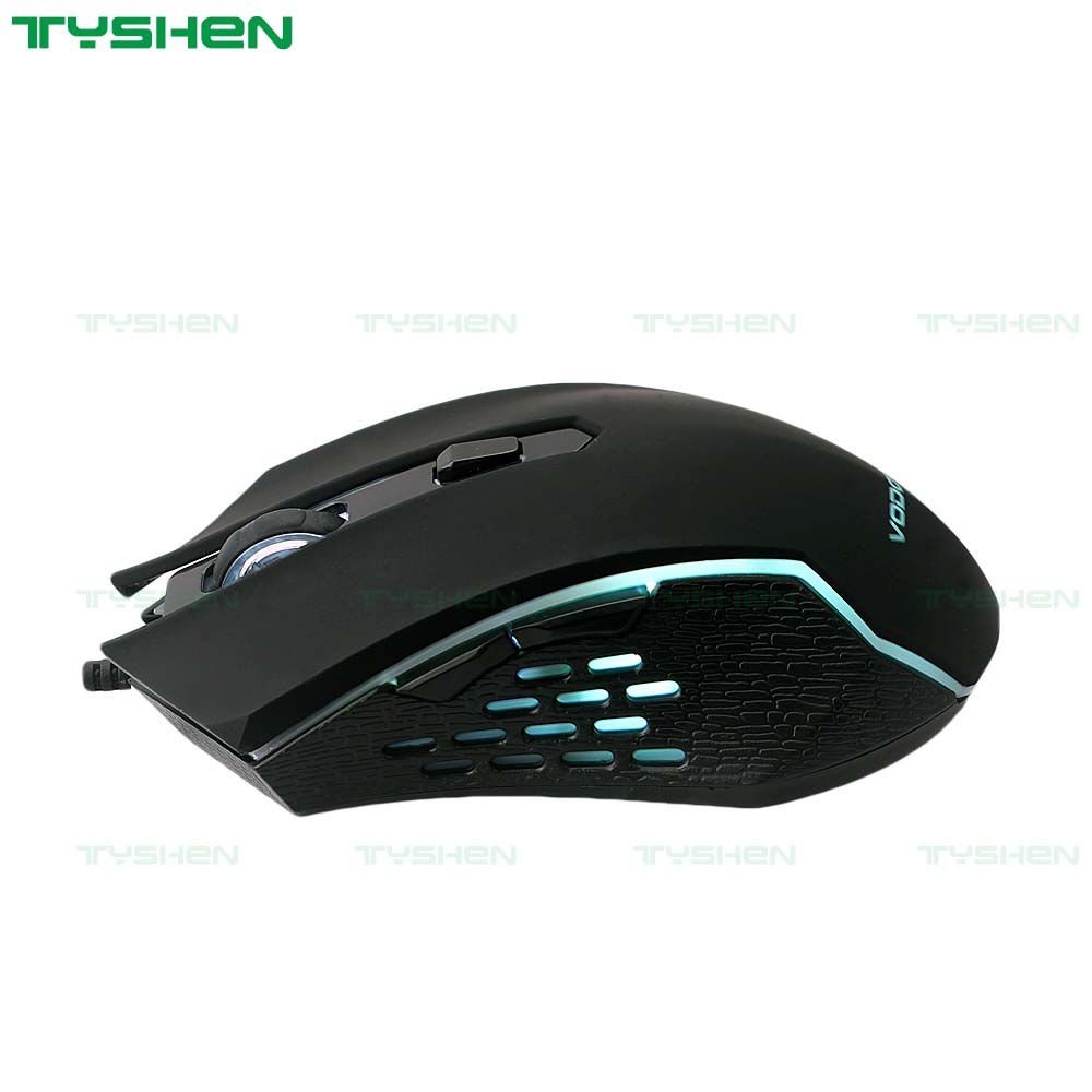 Computer USB RGB Colored 6D 6 Button Cheapest 2400 High Dpi Optical Wired Backlit Gaming Mouse